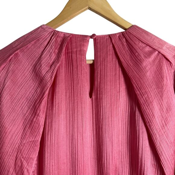 Veronica Beard Gracelynn Pink Ruched Satin Balloon Sleeve Mini Dress Size 0 - Picture 12 of 16